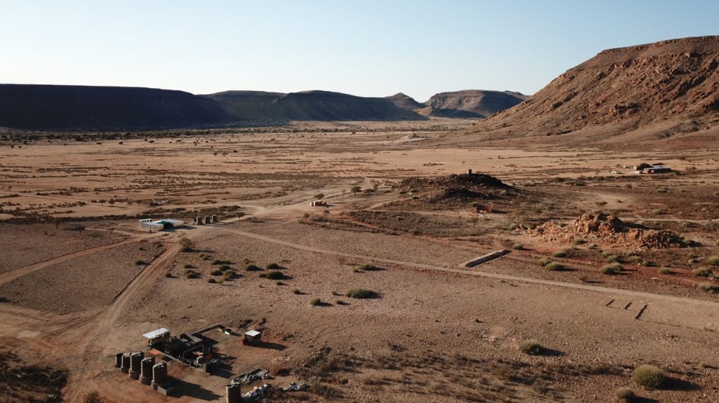 Aukam Mine Aerial View - Processing plant and site in Namibia